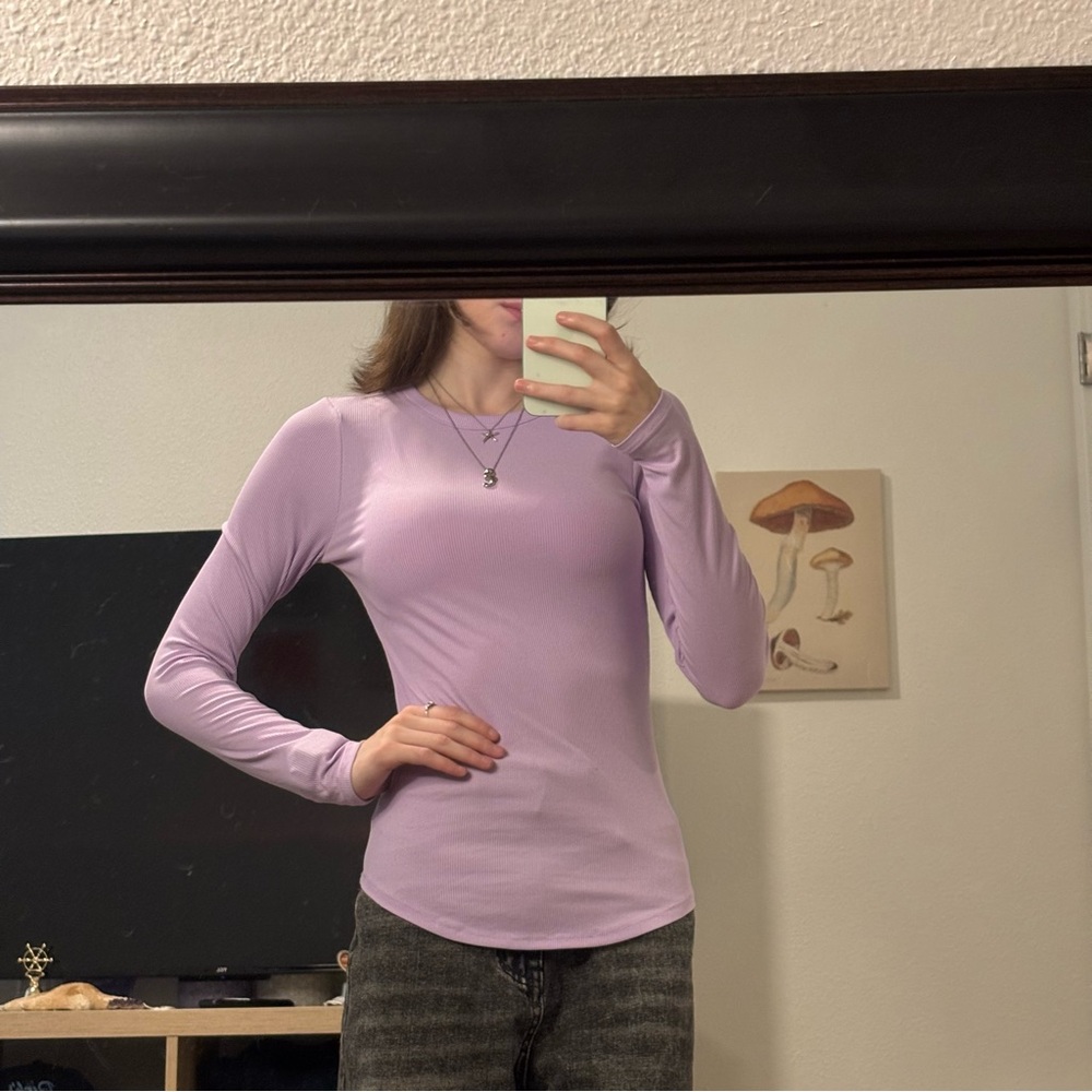 No Boundaries XS Lavender Long Sleeve T-Shirt